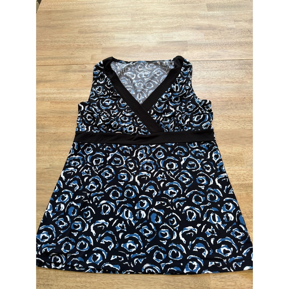 Y2K Babydoll Tank Top Surplice Office Fairy Festival Medium Coquette Blue